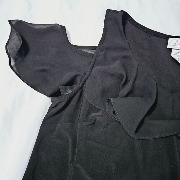 Ivy Road Womens Blouse Black Size Large Polyester Blend Cold Shoulder Pullover - Picture 9 of 12